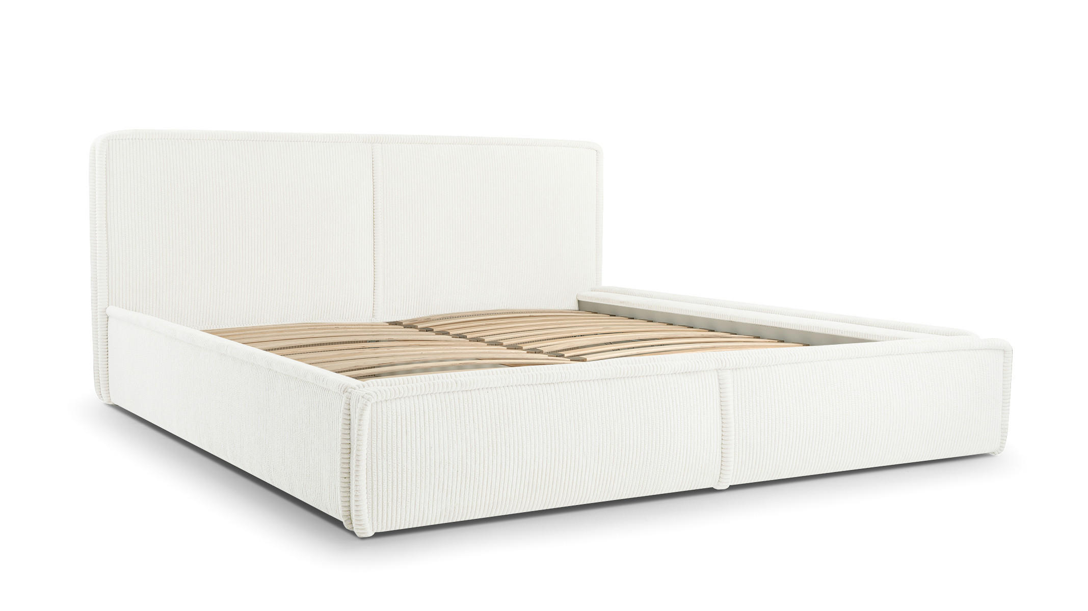 POLSTERBETT - Bett 04 - 160x200 - Weiß (Poso 38) - Braun, Holz/Textil (160/200cm) - Möblo