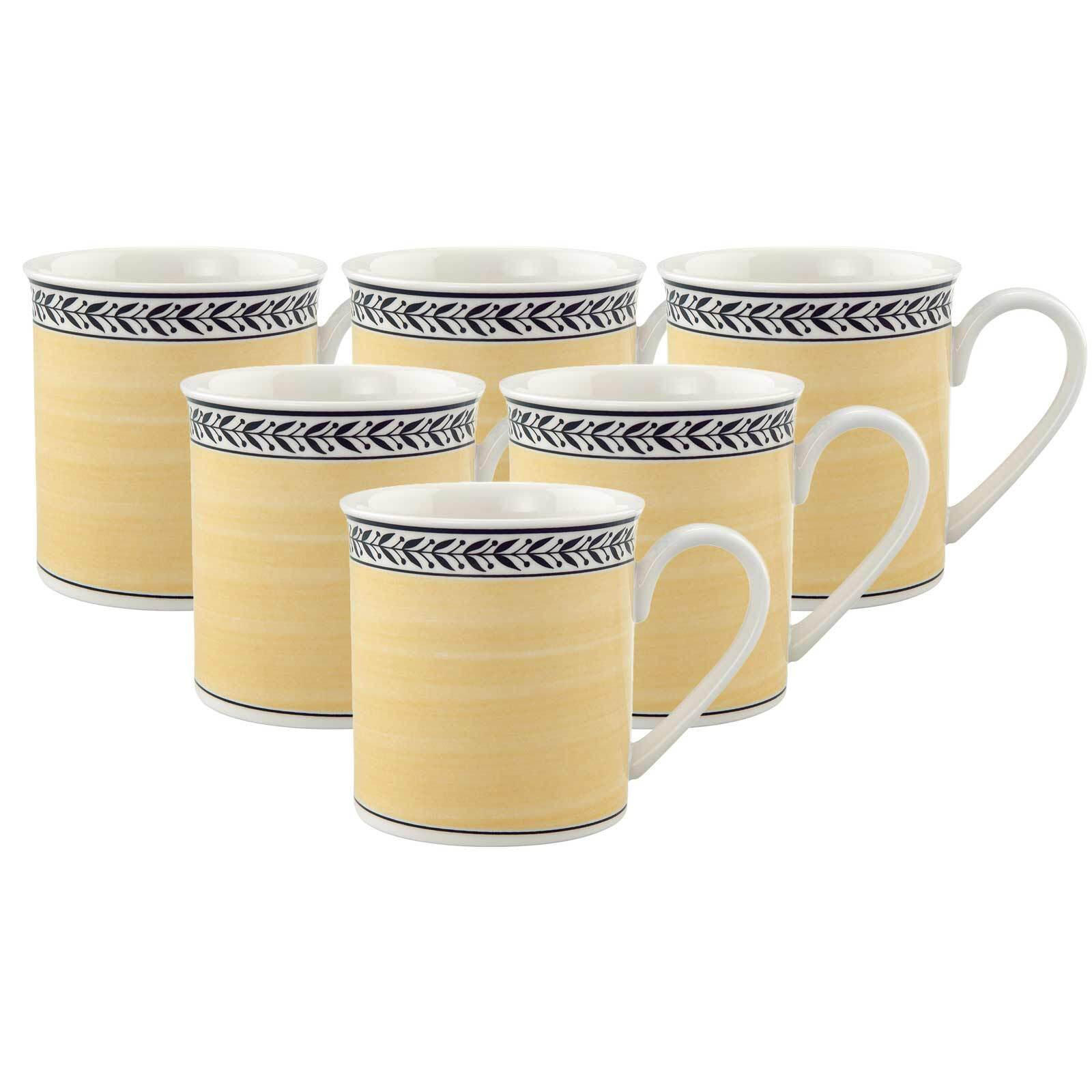 Villeroy & Boch Kaffeebecher Weiß, Grau, Gelb