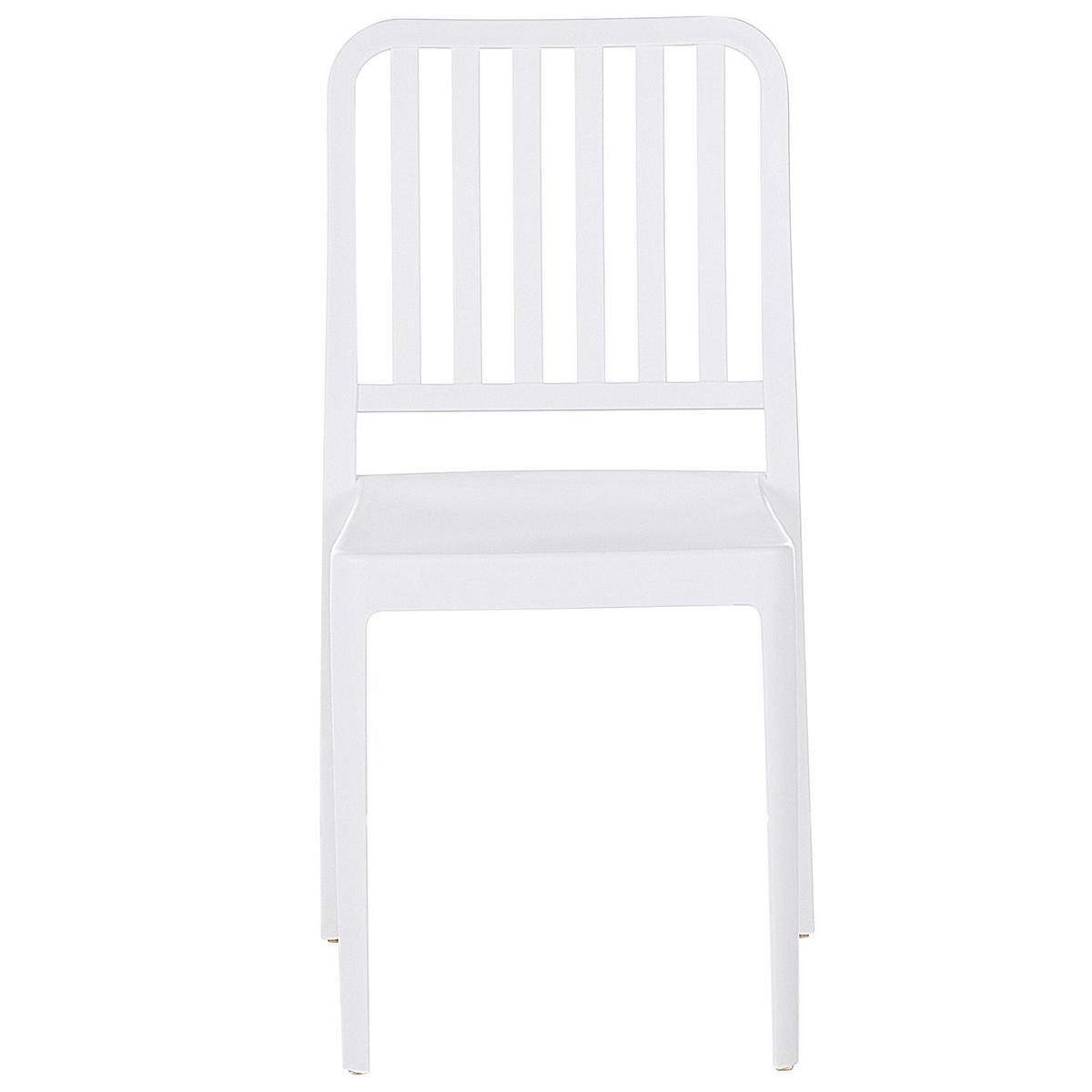 GARTENSTUHL 2er-Set Kunststoff weiß Sersale - Weiß, Kunststoff (42/82/47cm) - Beliani