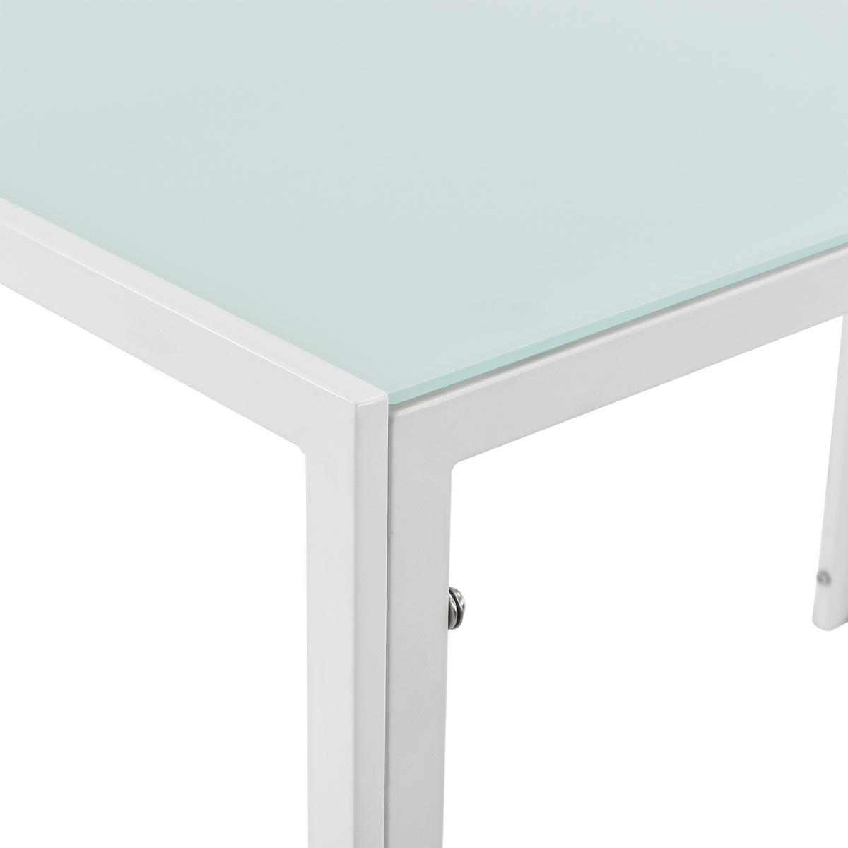 ESSTISCH Enschede - Weiß, Glas/Metall (60/105/75cm) - [en.casa]