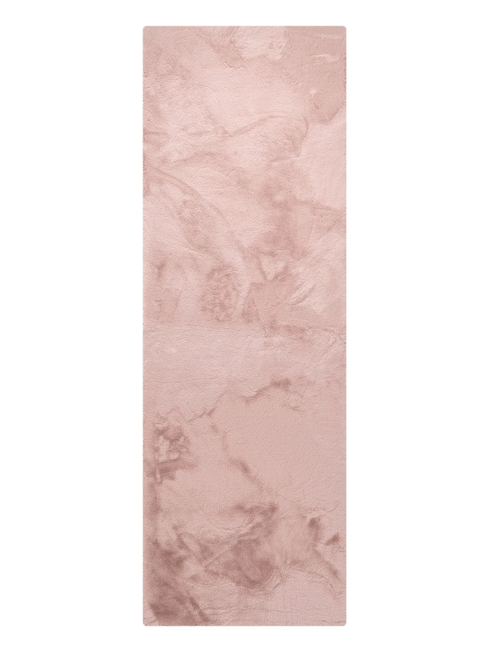 KUNSTFELL-TEPPICH Dave Rosa 80x240 cm - Rosa, Kunststoff/Textil (80/240cm) - benuta Nest