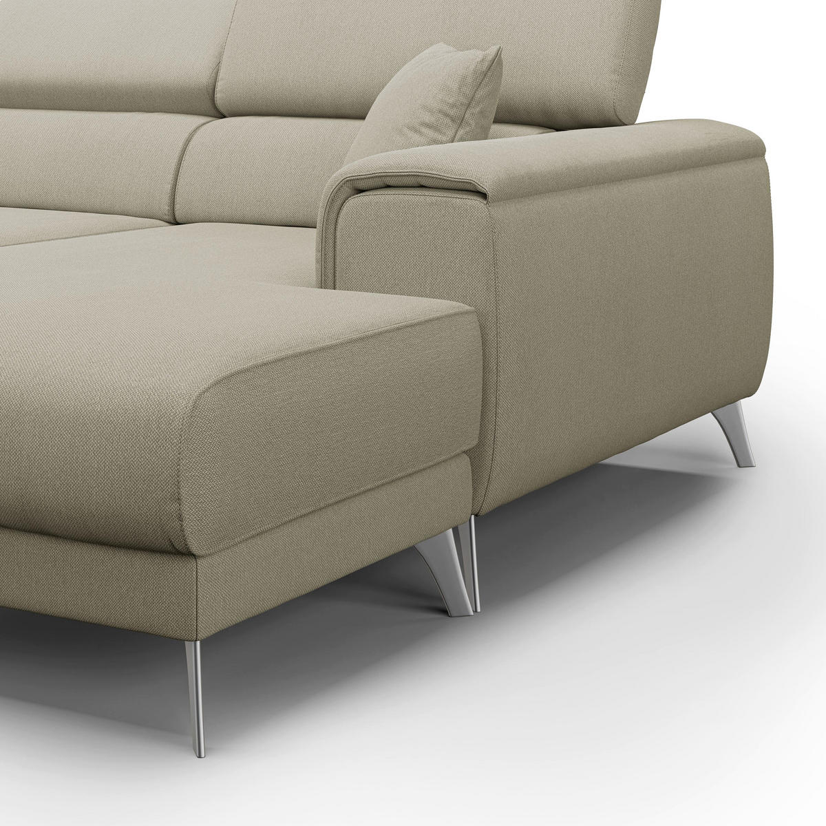 ECKSOFA LINKS Fusion - Creme, Textil (260/102cm) - Divani.store