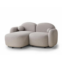 ECKSOFA Bahama Beige Webstoff - Links Seite - Beige/Schwarz, Holz/Holzwerkstoff (146/190cm) - Maison de Reve