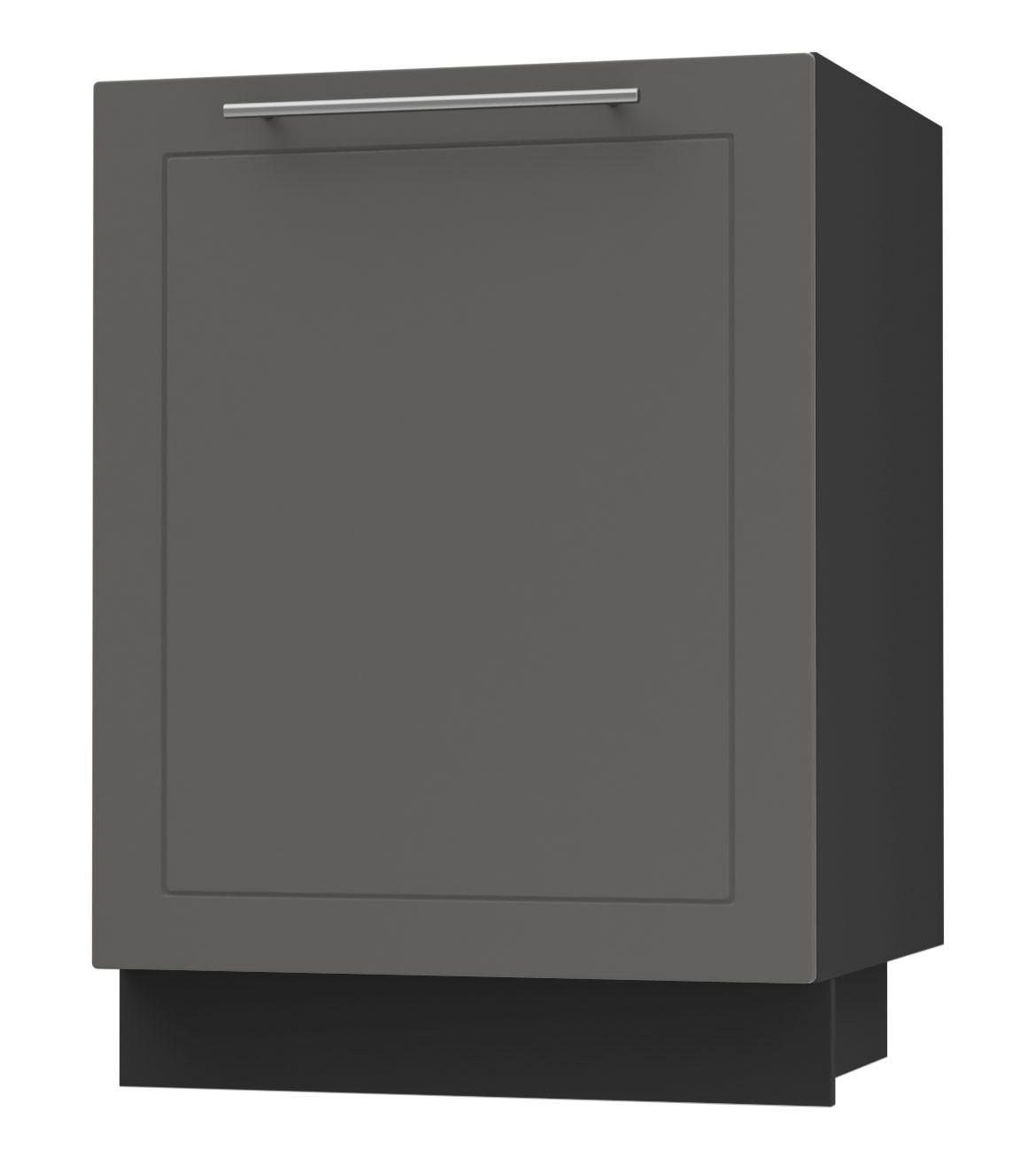 Feldmann-Wohnen Küchenunterschrank Graphit, Schwarz 60x82x50 cm