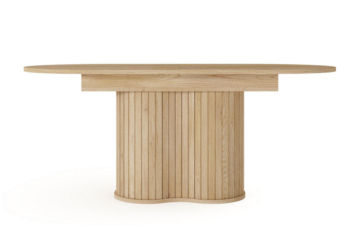 TISCH Weiß LOVE Ausziehbar Oval - Beige, Holzwerkstoff (90/90/76cm) - Sepro Meble