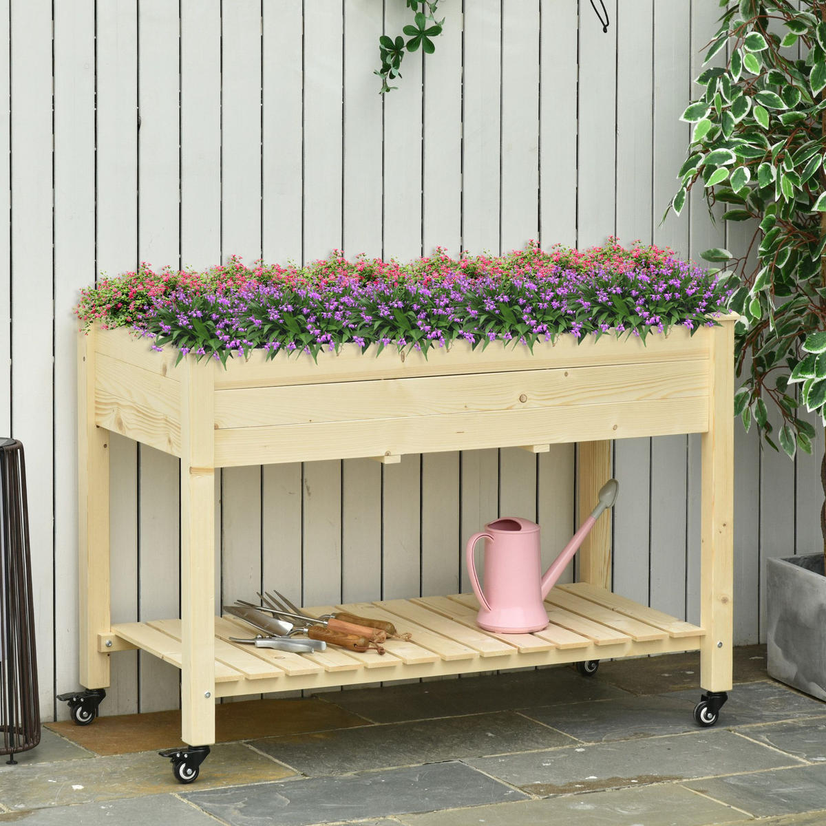 HOCHBEET DE-15967 mit integrierter Bewässerung Naturholz - Naturfarben, Holzwerkstoff (299.72/210.82/139.7cm) - ComfortXL