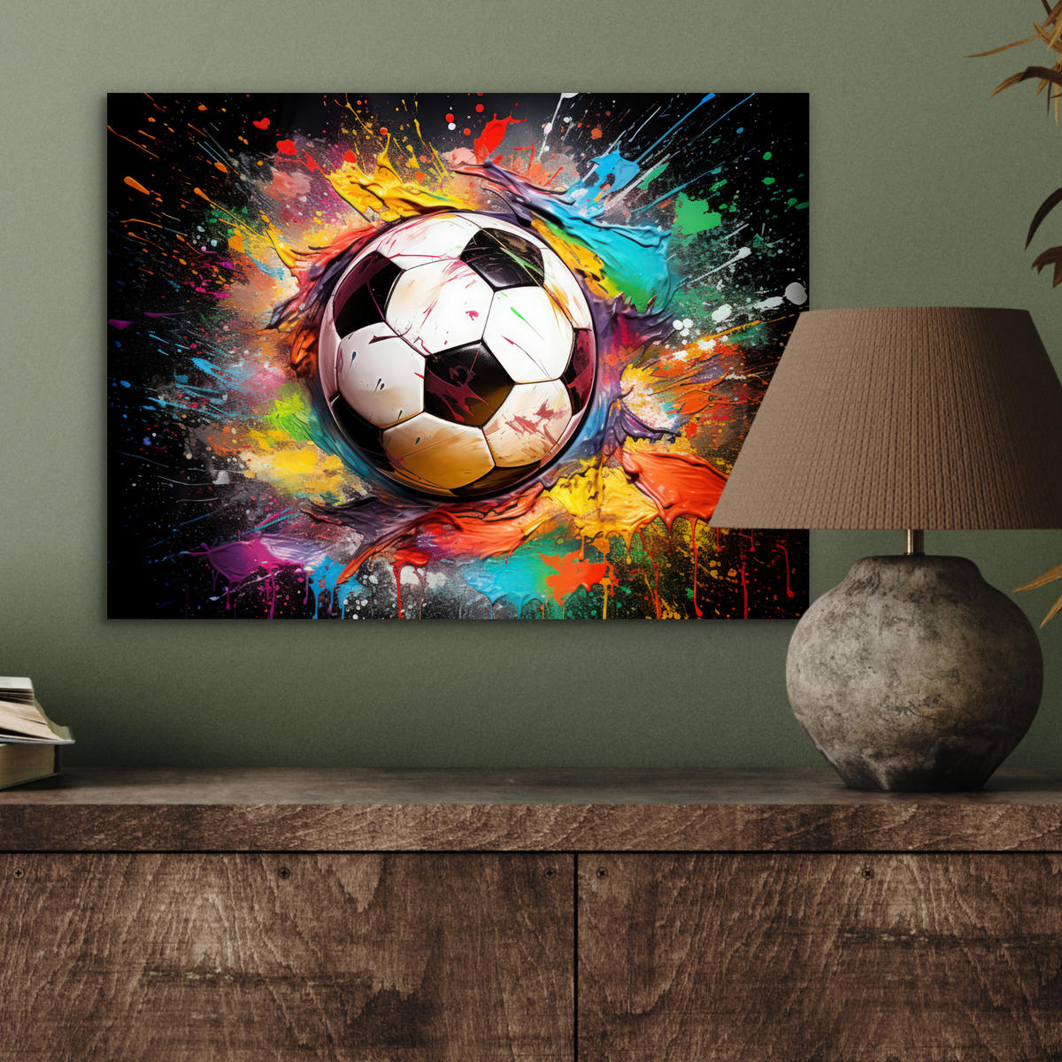KOVOVÝ OBRAZ Futbal - Farba - Farby - Čierna - Biela 40x30 cm - biela, kov (40/30cm) - MuchoWow