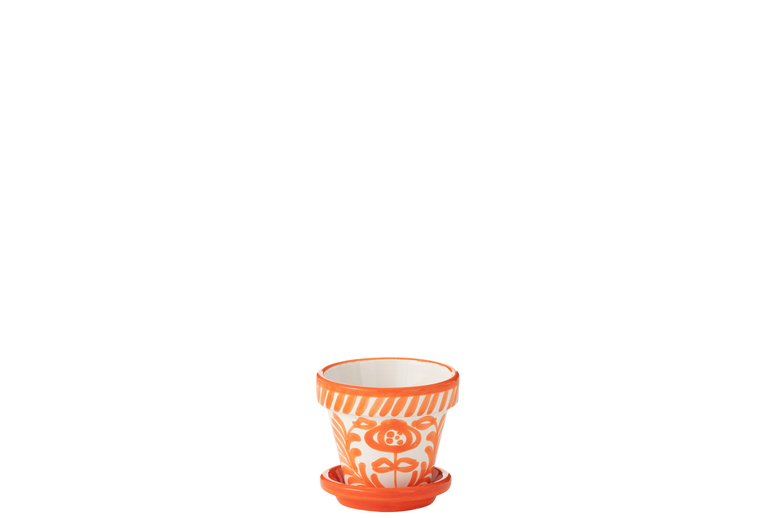 BLUMENTOPF GRANADA PATTERN - Töpferei - Oranje - XS - Ø 17 cm - Multicolor, Keramik (17/15cm) - J-Line