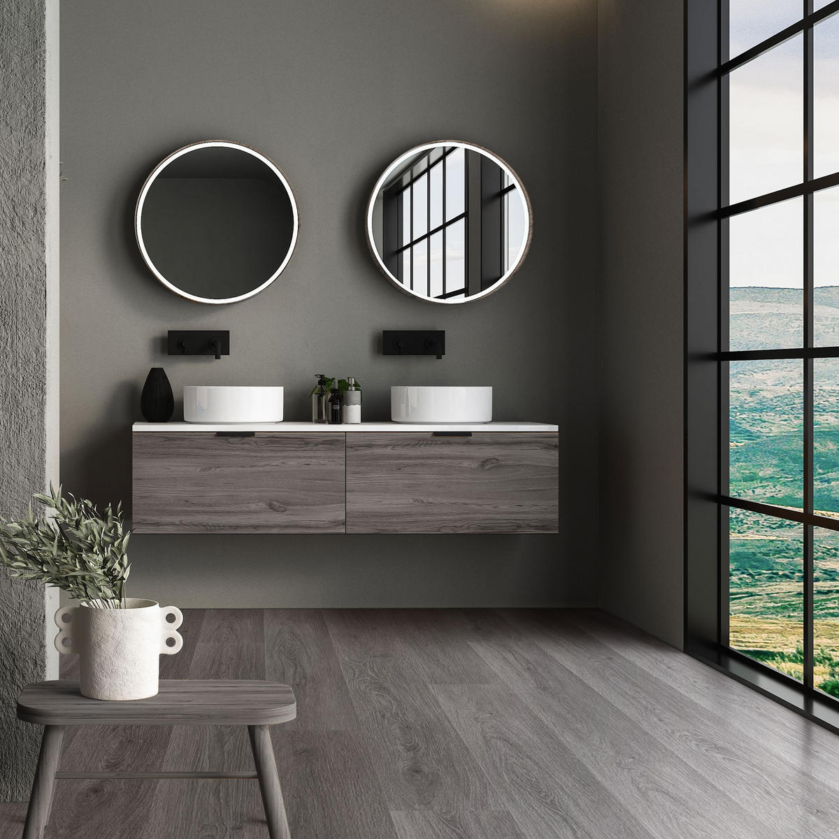 VINYLBODEN Click 3,08m²/14 Dielen Windswell Hickory Eiche - Grau, Kunststoff (122/18/0.42cm) - ML-DESIGN