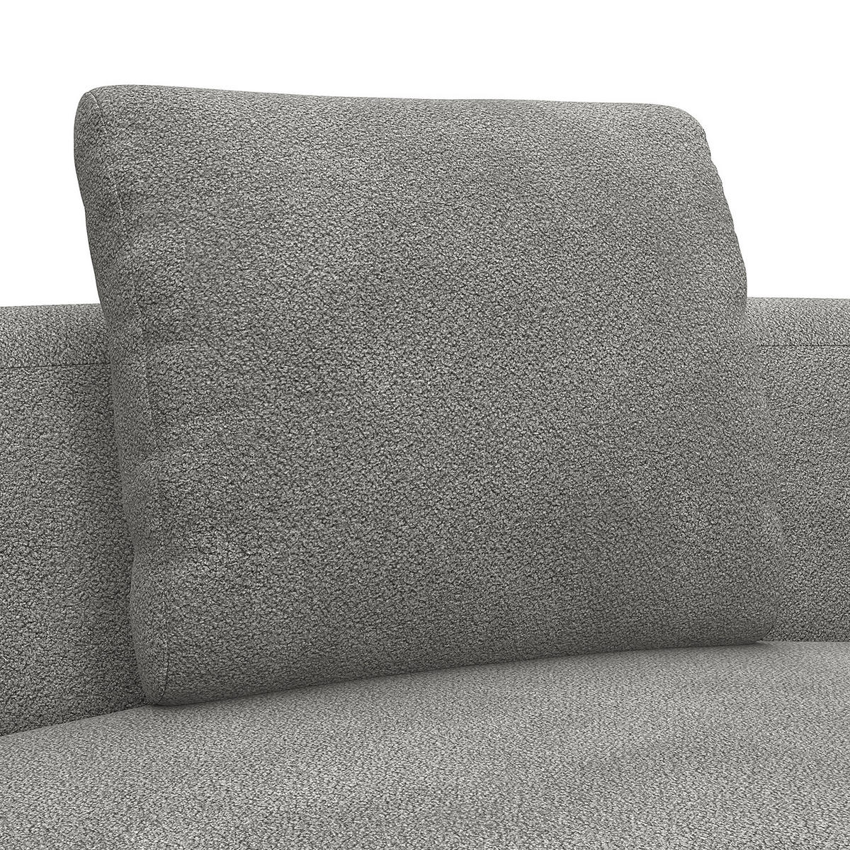 ECKSOFA mit Rundecke - Schwarz/Grau, Kunststoff/Textil (340/225cm) - home24