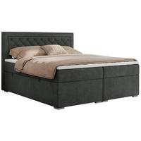 BOXBETT JASIR 200/200 - Dunkelgrau Strukture - H3 - Dunkelgrau, Holz/Textil (200/200cm) - MKS