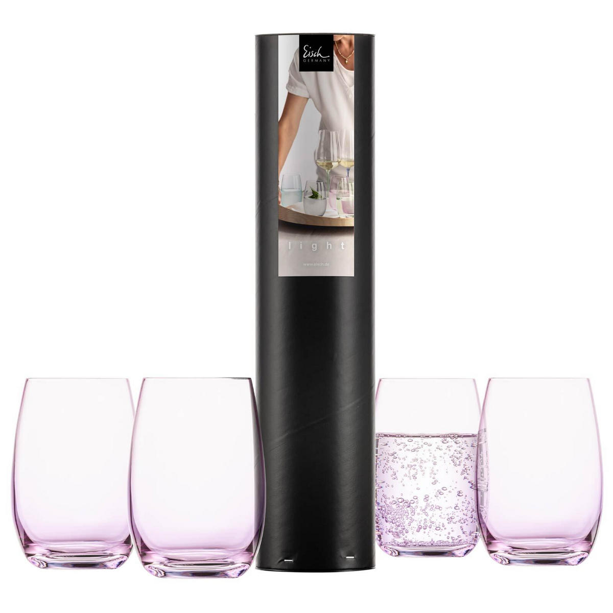 BECHER Light mauve 340 ml 4er Set - Mauve, Glas (0.34L) - Eisch