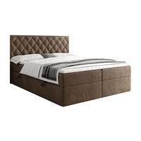 BOXBETT INEZ mit Bettkasten mit Topper 140x200 cm Royal Velvet 196 - Braun, Textil - Lookway