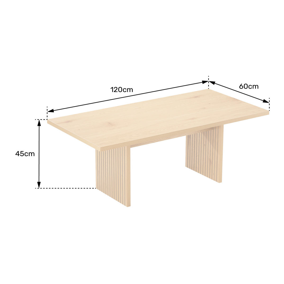 COUCHTISCH Alma - Braun, Holzwerkstoff (120/60/45cm) - Happy Garden