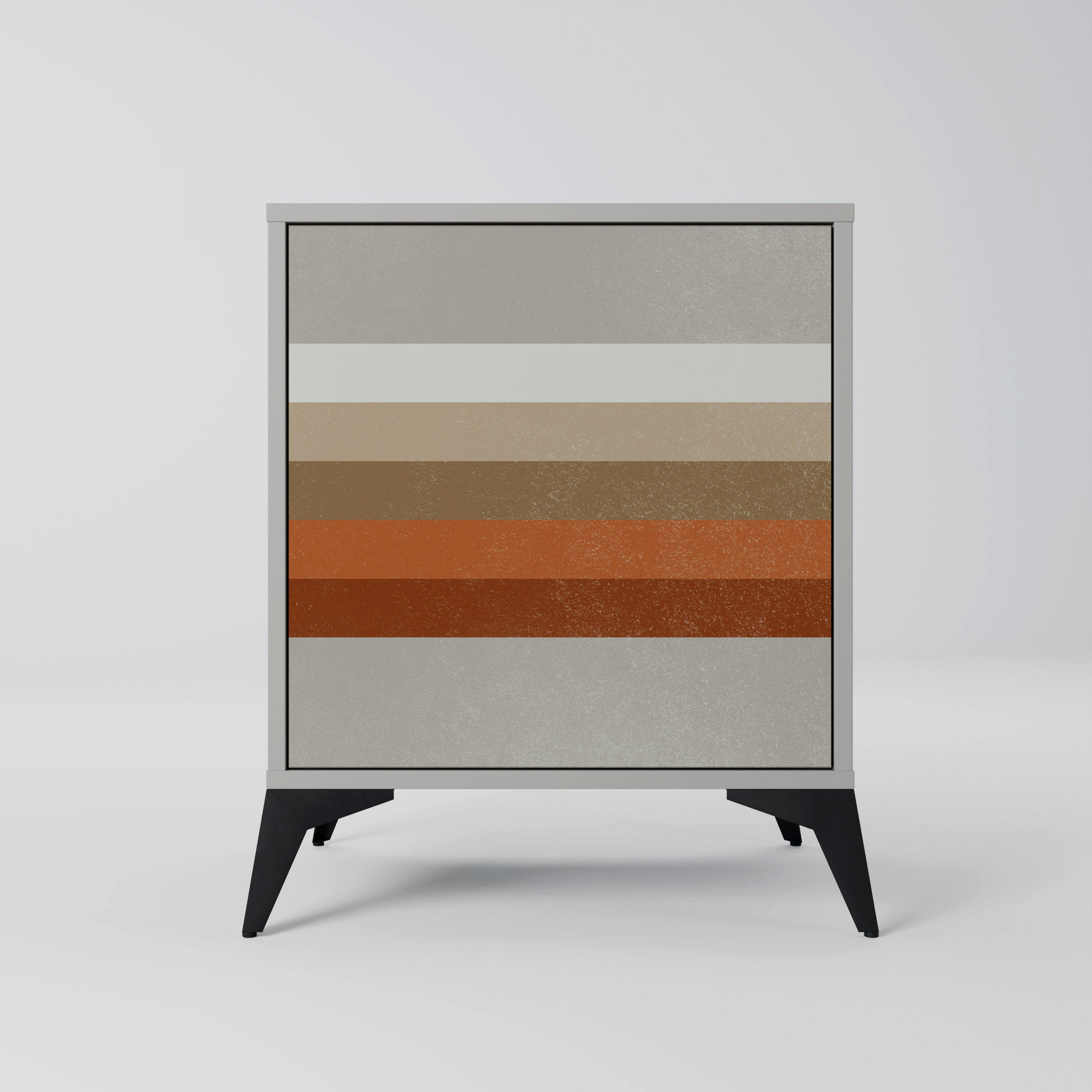 SIDEBOARD PECULIAR TRAIL, Grau, 57,5x42x70,5 cm, Schwarze Metall-Sternfüße - Multicolor/Schwarz, Holzwerkstoff/Metall (57.5/70.5/42cm) - SpaceRebels