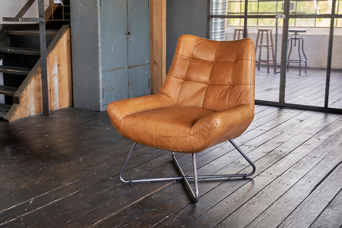 SESSEL SNOOZE Braun Leder - Dunkelbraun/Silberfarben, Leder (82/93/76cm) - KAWOLA