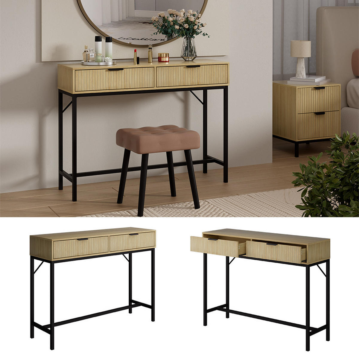 TOALETNÍ STOLEK Lennox Dub - barva dubu, kompozitní dřevo (100/75/30cm) - Vicco