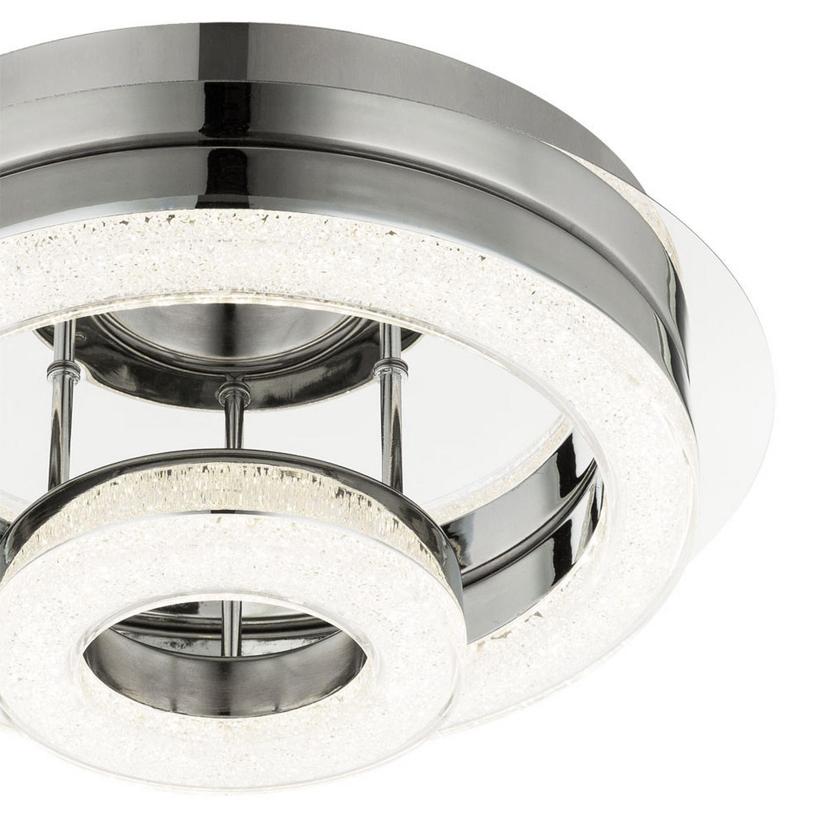LED DECKENLEUCHTE Kristalloptik Silber Chrom - Silberfarben, Metall (28/28/11.2cm) - Globo Lighting