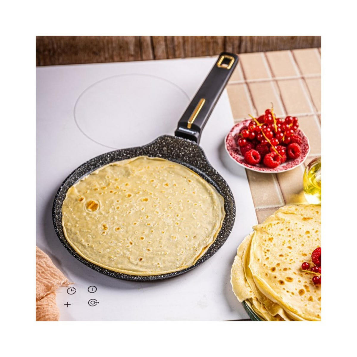 CRÊPEPFANNE Schwarz 24/24/1.7 cm 63859 - Schwarz, Metall (24cm) - Klausberg 
