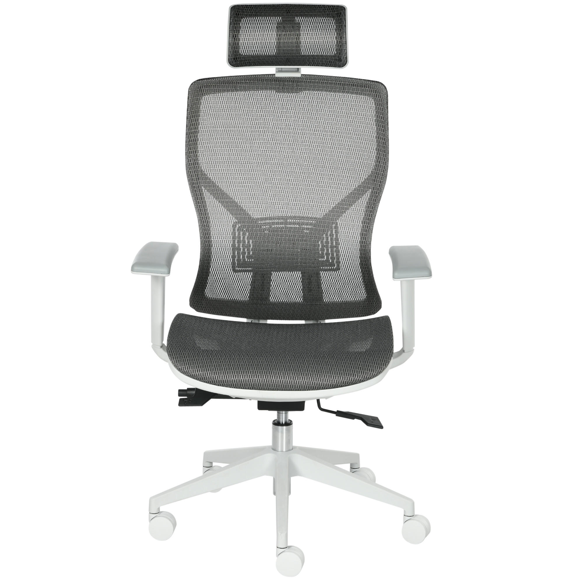 BÜROSTUHL, Armlehne, Mesh-Stoff - Grau, Kunststoff (65/128/67cm) - Vinsetto