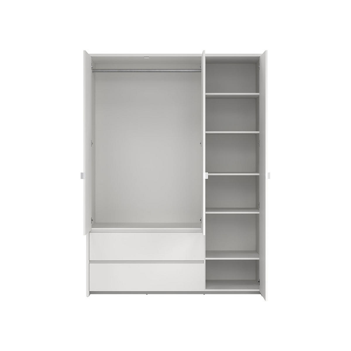 KLEIDERSCHRANK, Next, Weiß, Holzwerkstoff, 149 x 58 x 203 cm - Weiß, Holzwerkstoff (149/203/58cm) - ebuy24