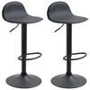BARHOCKER 2er Set Lederlook schwarz - Schwarz, Textil/Metall (39/94/41cm) - CLP