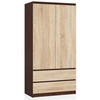 KLEIDERSCHRANK Dunkelbraun, Eiche Sonoma 180/90/51 - Dunkelbraun/Sonoma Eiche, Holzwerkstoff (90/180/51cm) - RAUMHIRSCH FURNITURE