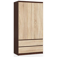 KLEIDERSCHRANK Dunkelbraun, Eiche Sonoma 180/90/51 - Dunkelbraun/Sonoma Eiche, Holzwerkstoff (90/180/51cm) - RAUMHIRSCH FURNITURE