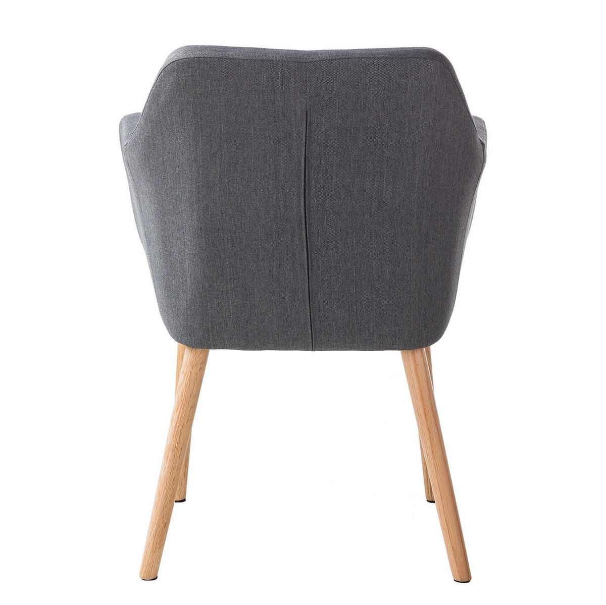 ARMLEHNENSTUHL - Webstoff / Eiche massiv - Dunkelgrau, Textil (62/84/60cm) - home24
