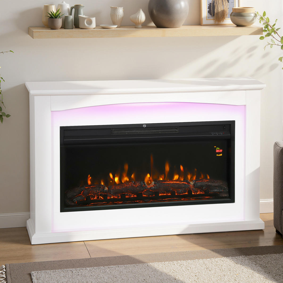 ELEKTROKAMIN DE-17067 1000/2000 W mit 5 Helligkeiten Weiß - Weiß, Holzwerkstoff (121/77/25cm) - ComfortXL