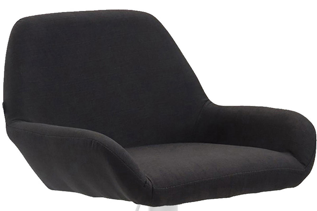 BARHOCKER 2er Set Prag Stoff weiß schwarz - Schwarz/Weiß, Textil/Metall (51/109/52cm) - TPFLiving