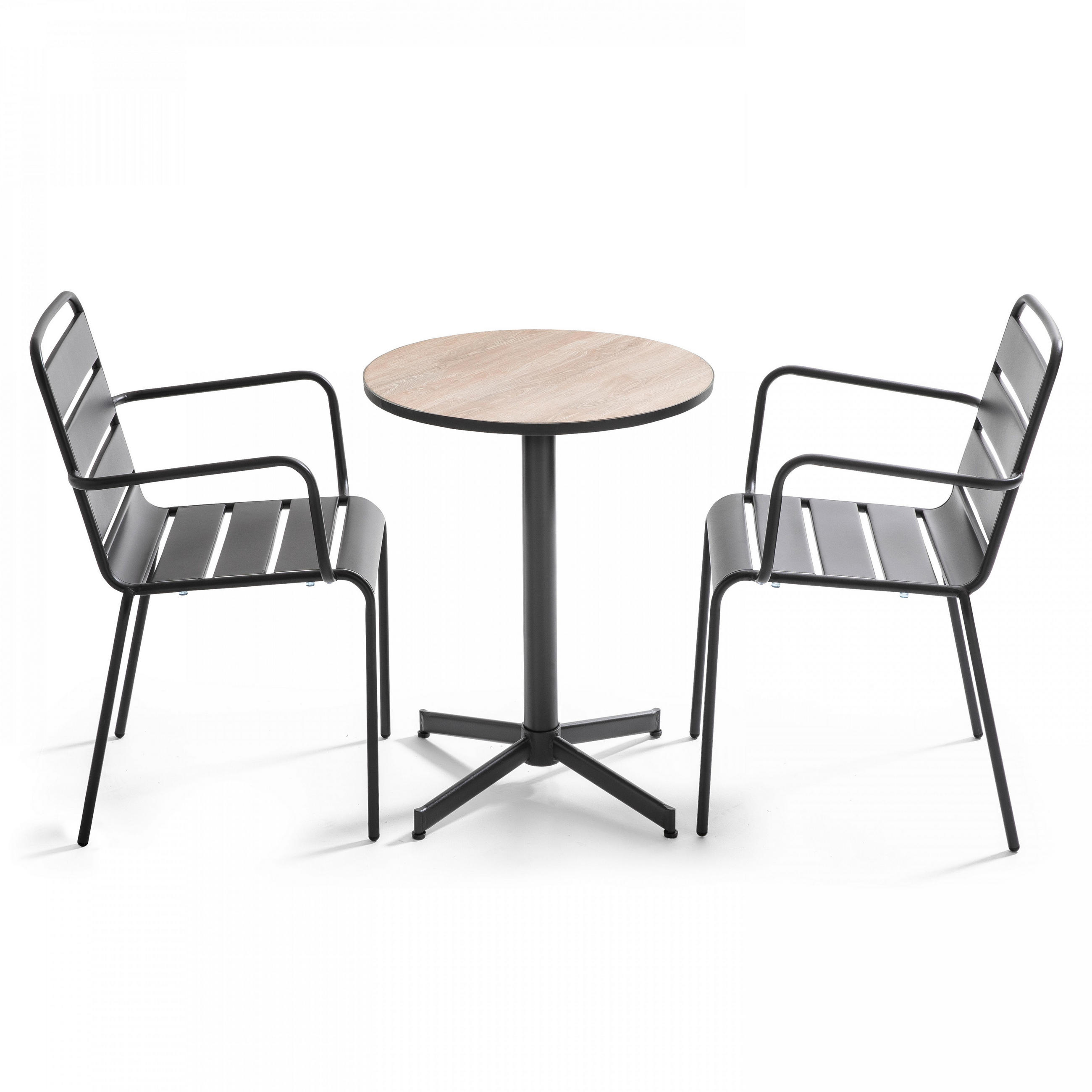 GARTENSET 3-tlg., Braun - Braun, Metall - Oviala