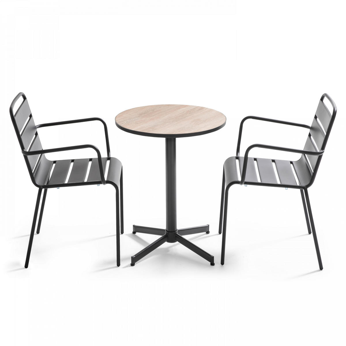 GARTENSET 3-tlg., Braun - Braun, Metall - Oviala