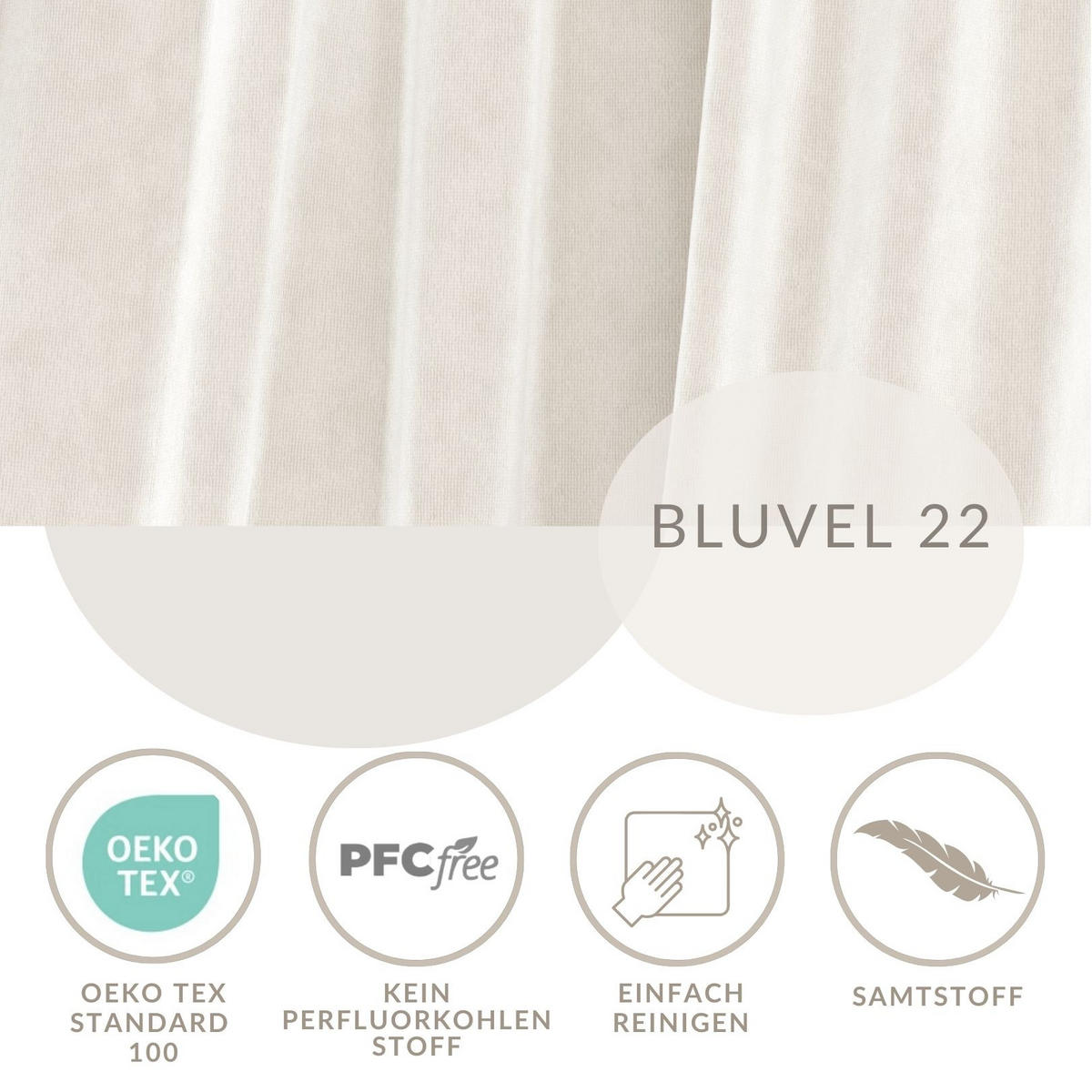 POUF Cosimo Creme Samtstoff - Creme/Schwarz, Holz/Holzwerkstoff (130/39/65cm) - Maison de Reve
