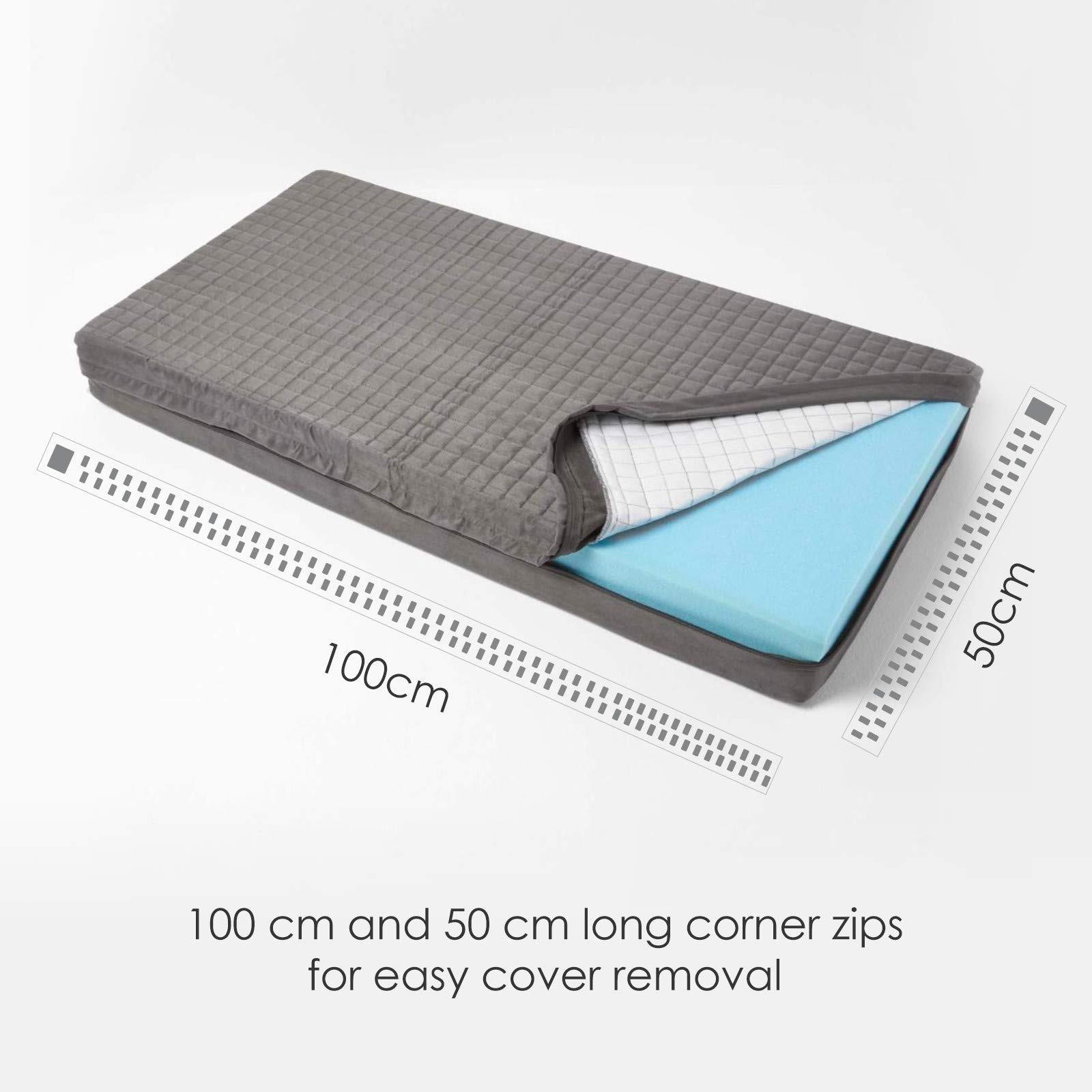 SOFA-AUFLAGE grau 100/50/10 cm – Velours-Sitzkissen orthopädisch - Grau, Textil (100/50/10cm) - Homescapes
