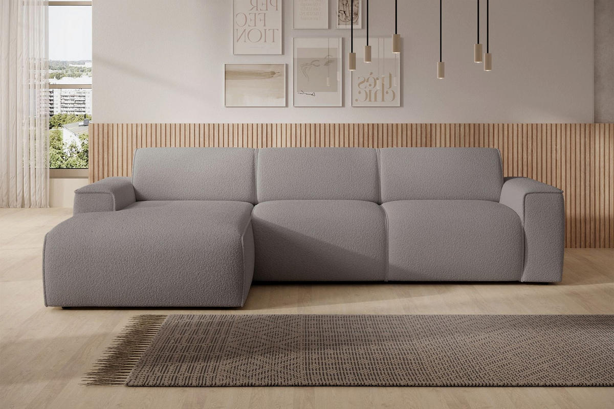 ROHOVÁ POHOVKA Bouvi sivohnedá, vľavo - čierna/sivohnedá, textil/plast (310/165cm) - Selsey
