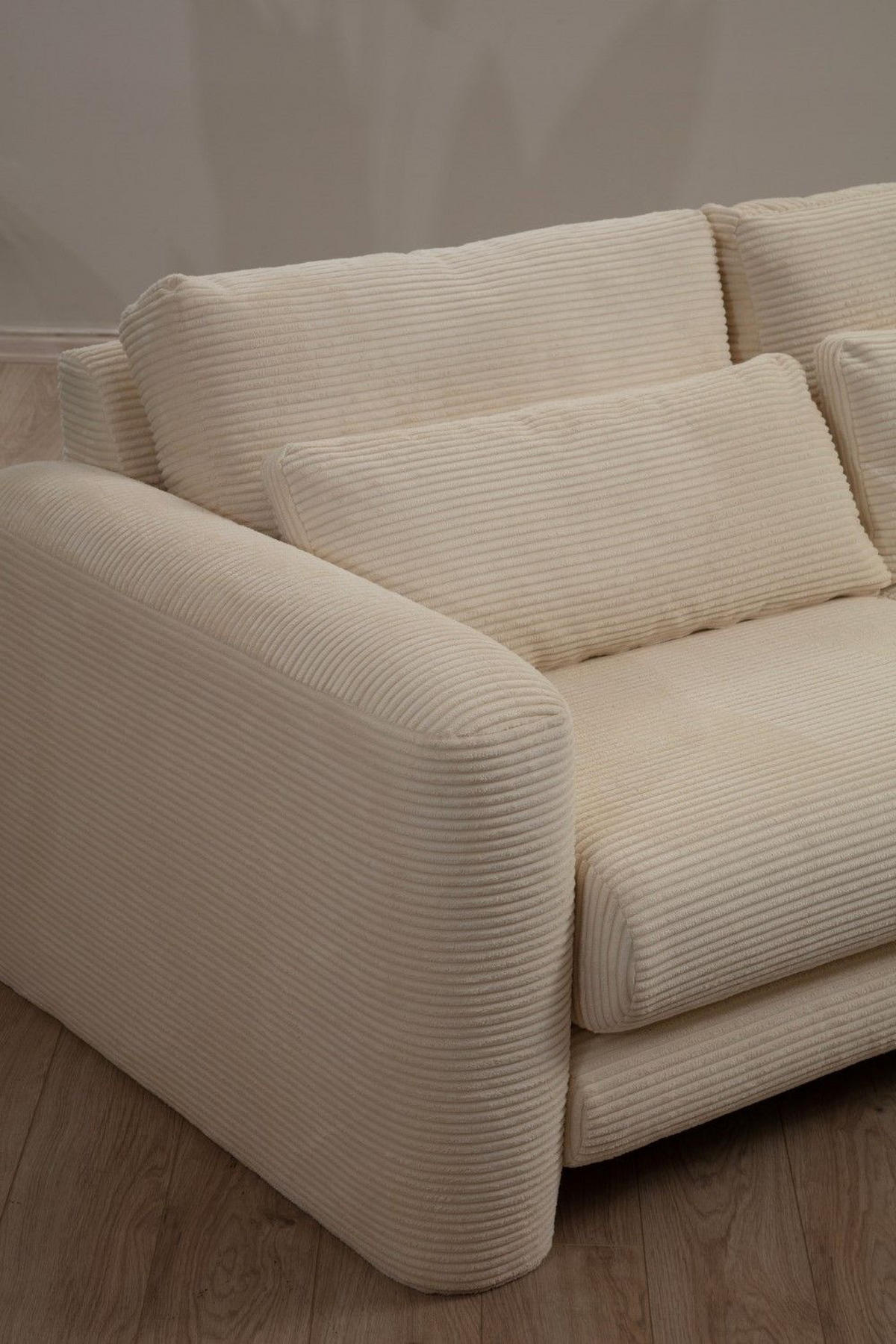 ECKSOFA mit losen Rückenkissen - Beige/Schwarz, Holz/Kunststoff (165/290cm) - myHomelando