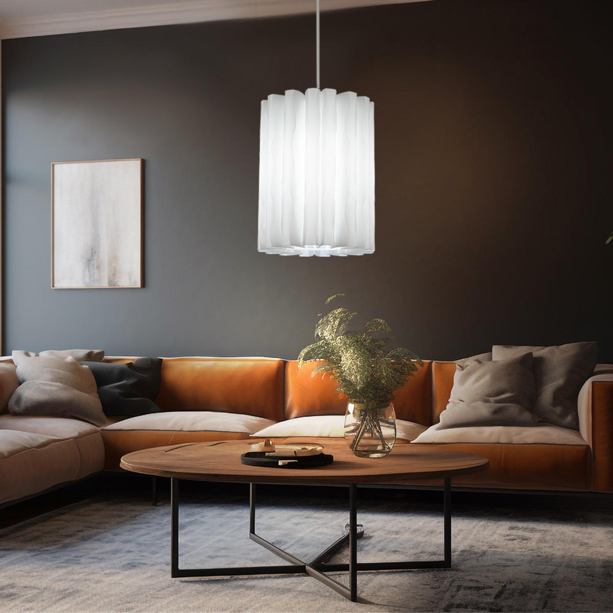 LED HÄNGELEUCHTE Elena Weiß - Weiß, Kunststoff (27/27/135cm)