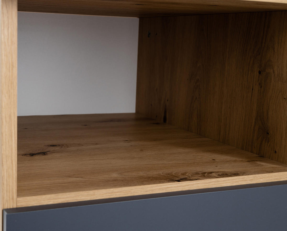 SCHREIBTISCH Alessio 115/77/60 cm mit Drehtür - Anthrazit/Silberfarben, Holzwerkstoff/Kunststoff (115/77/60cm) - arthur berndt