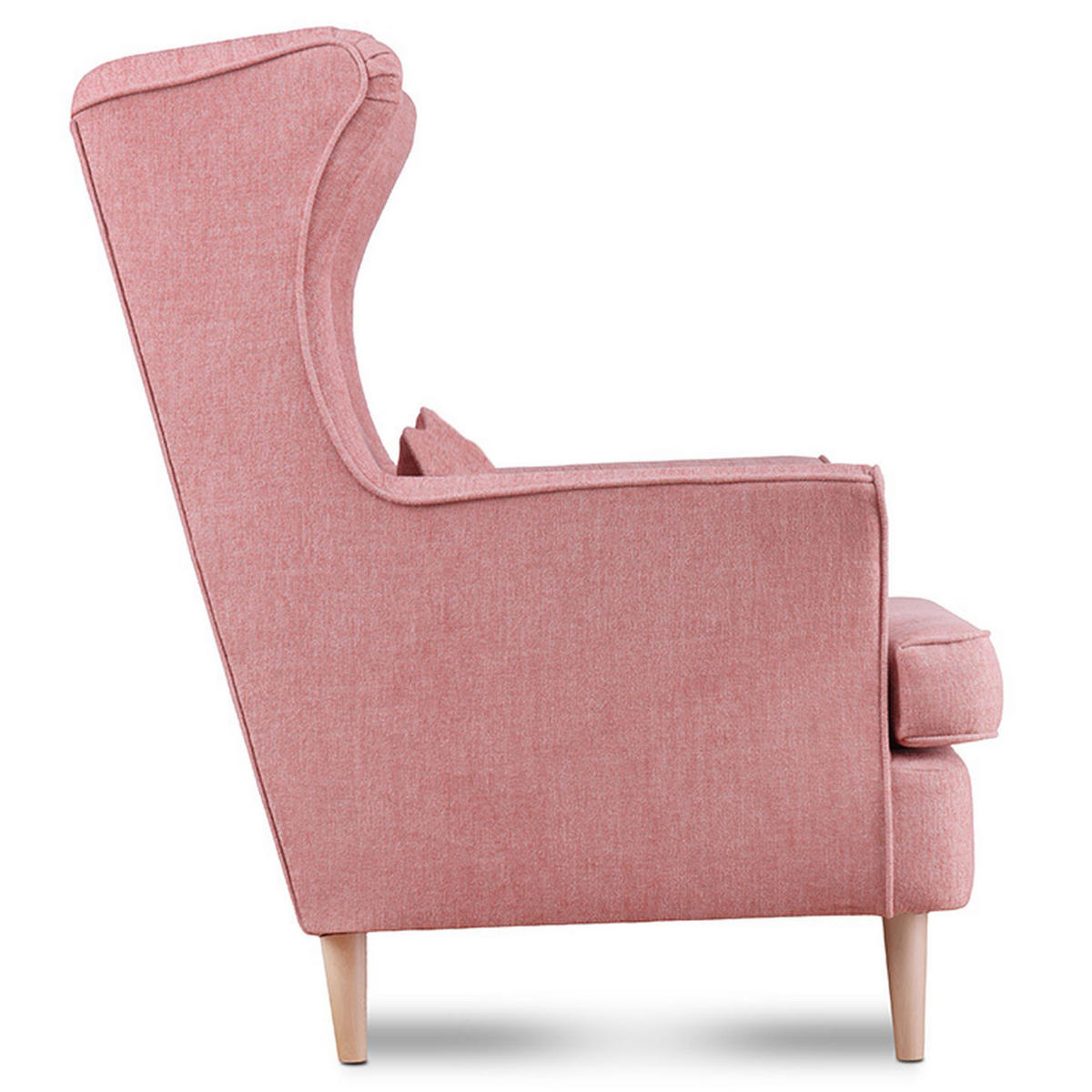 OHRENSESSEL STRALIS mit Sitzhocker, rosa - Pink, Textil (82/108/80cm) - KONSIMO®