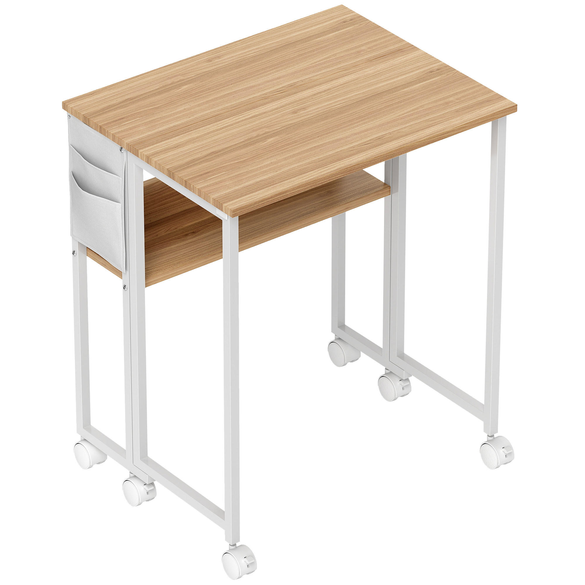 KLAPPBARER-SCHREIBTISCH MDF Stahl Naturholz - Naturfarben, Metall (63/50/75cm) - HOMCOM