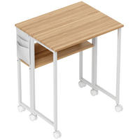 KLAPPBARER-SCHREIBTISCH MDF Stahl Naturholz - Naturfarben, Metall (63/50/75cm) - HOMCOM