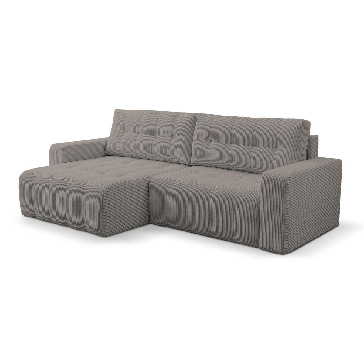 ECKSOFA Maillo Beige Cord - Beige/Schwarz, Kunststoff/Textil (245/143cm) - Selsey