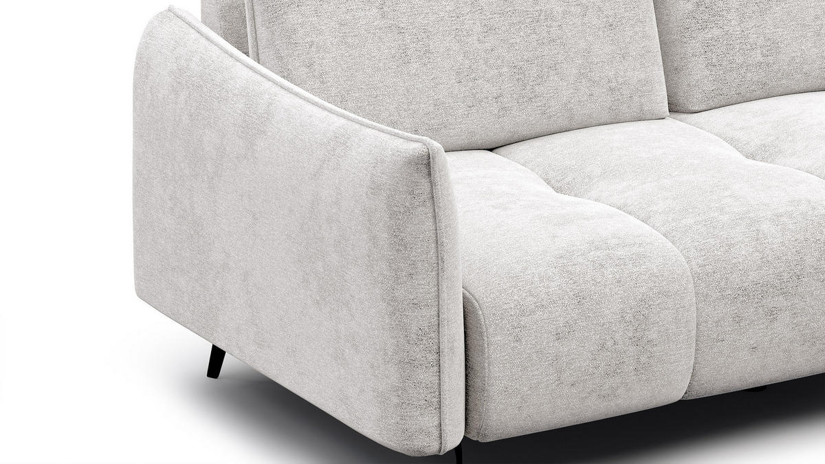 SOFA AERA 2,5-Sitzer, ecru - Ecru/Schwarz, Holz/Textil (187/89/96cm) - Courtois Laville