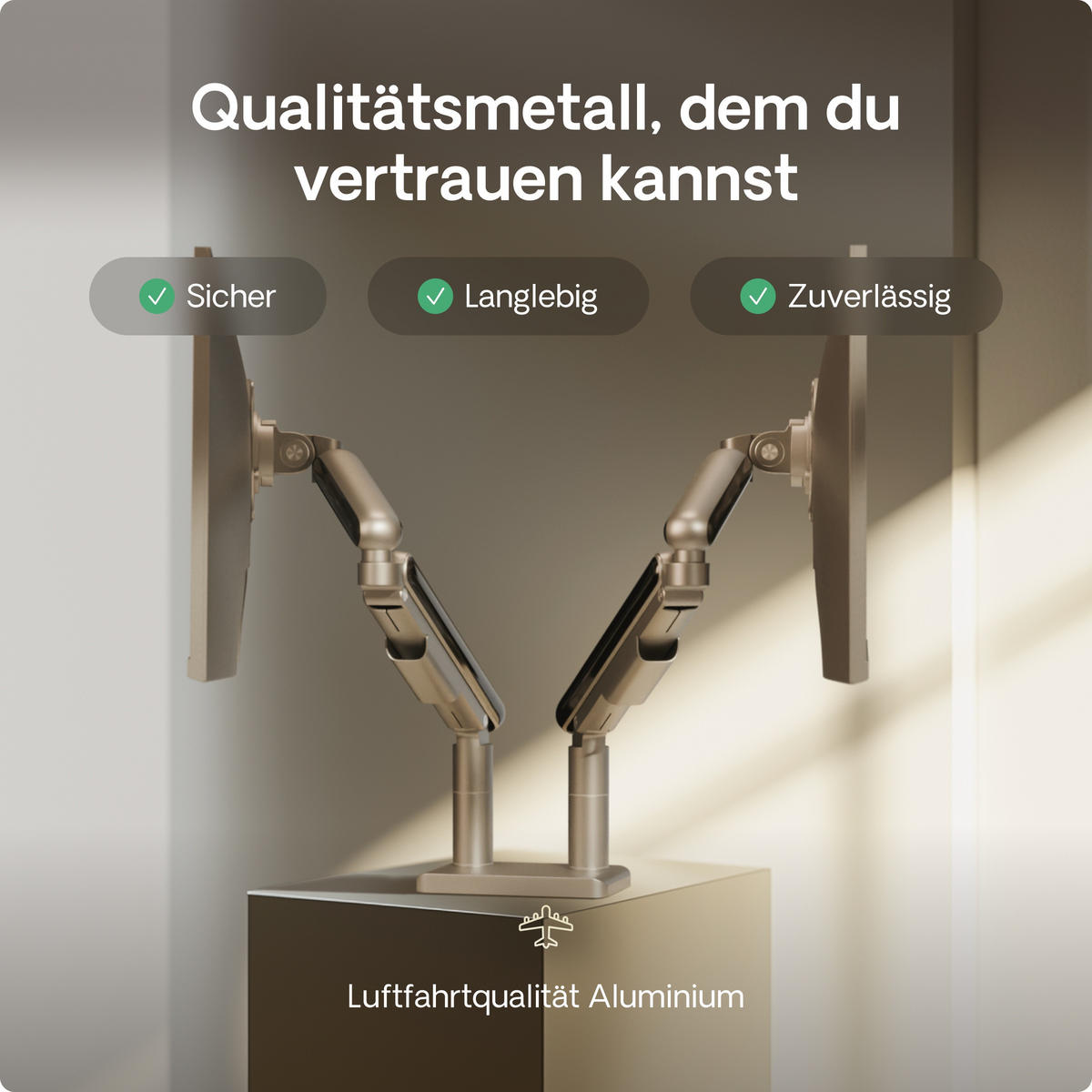 MONITORHALTERUNG, Schwarz, Tischhalterung für 2 Monitore 17"-32", VESA 75x75mm, VESA 100x100mm - Weiß, Kunststoff/Metall (95/12.4/62.3cm) - Desktronic