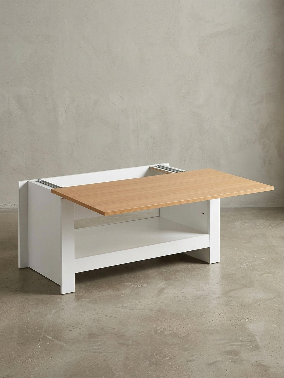 COUCHTISCH in Anthrazit, Holz mit Stauraum, Abgesetztes Design, Kratz- und Wasserbeständig - Weiß, Holz/Holzwerkstoff (47/85/45cm) - KADIMA DESIGN