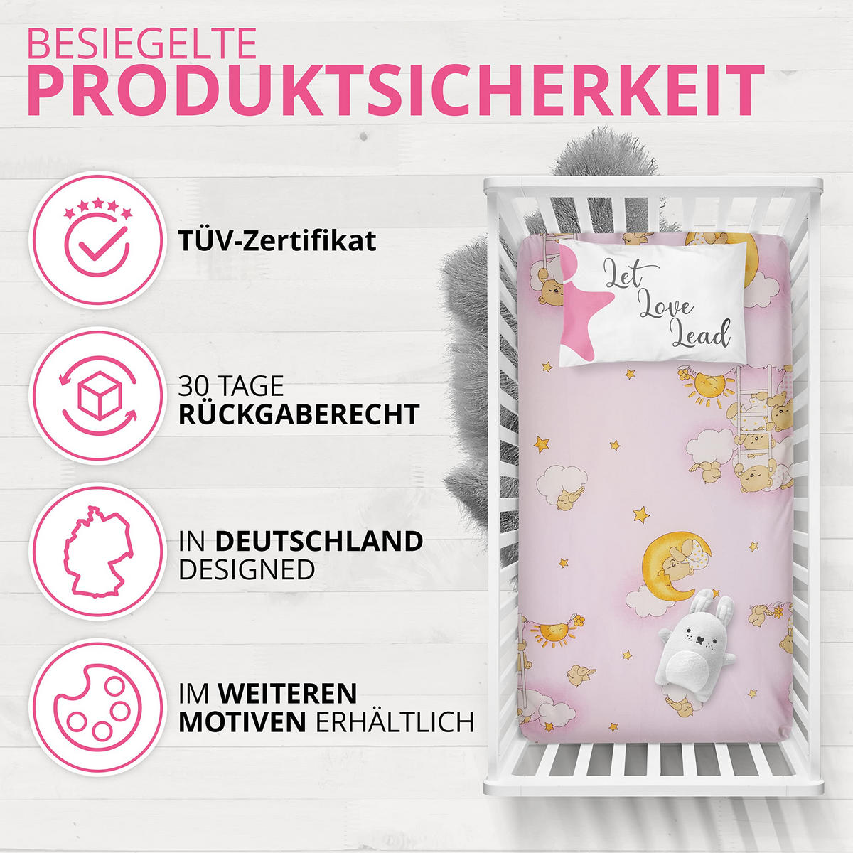 KINDERMATRATZE 60 x 120 cm klappbar, Schaumstoff, Mikrofaserbezug Rosa - Pink, Textil - Best for Kids