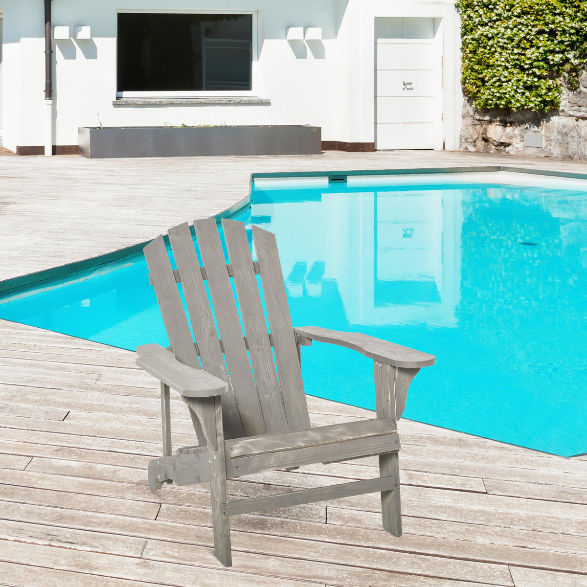 GARTENSTUHL DE-17753 Grau - Grau, Holz (89/88/78cm) - ComfortXL