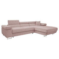 ECKSOFA Torezio Mini Cord, Seite: Rechts - Rosa, Holz/Textil (280/170cm) - MIRJAN24