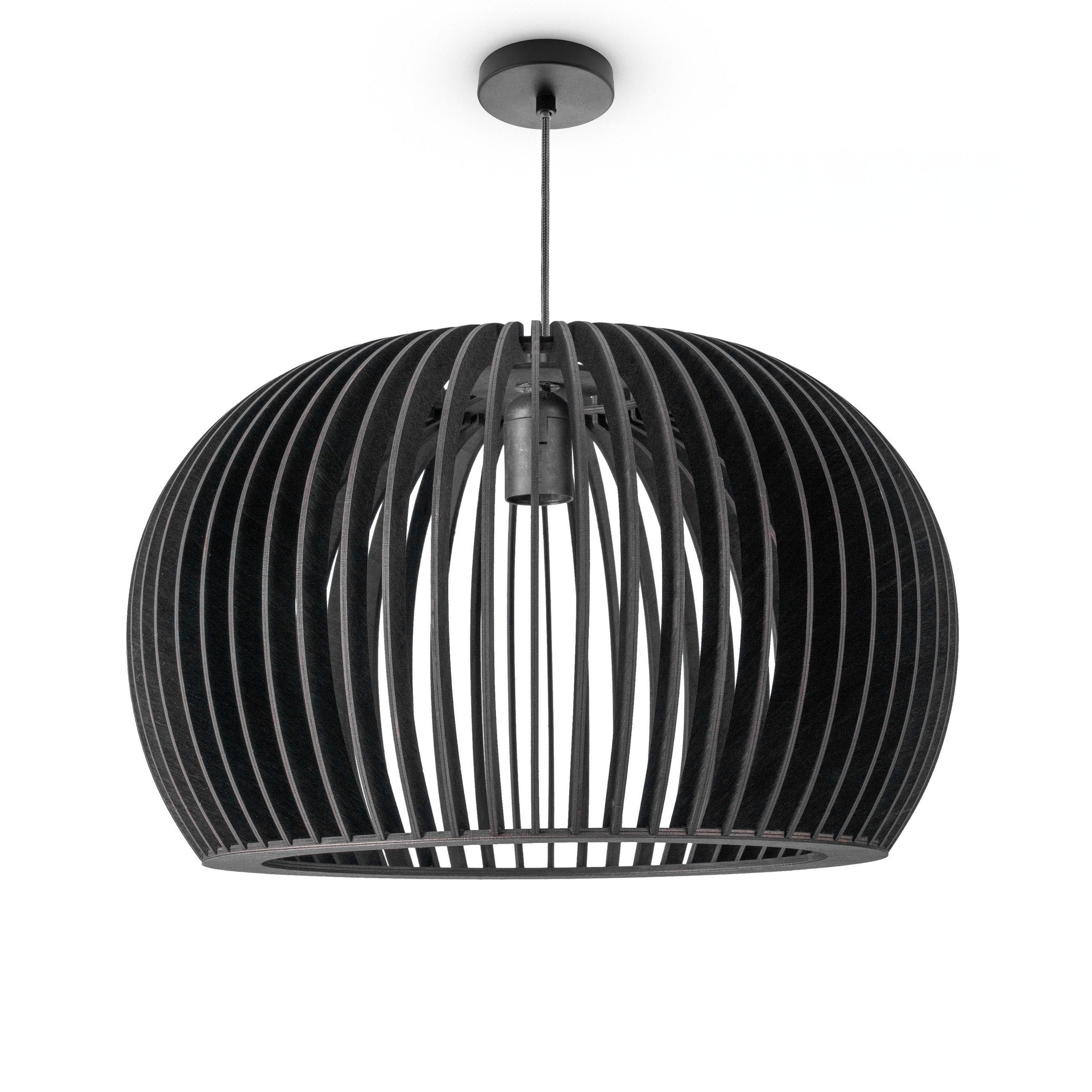 PENDELLEUCHTE Pulu S - Schwarz, Holz (45/45/27.5cm) - Paco Home